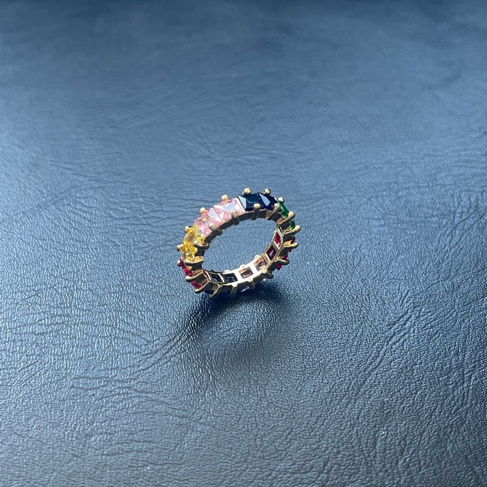 Multi- Color Shiny Colorful Gradient Color Ring with Gift Box